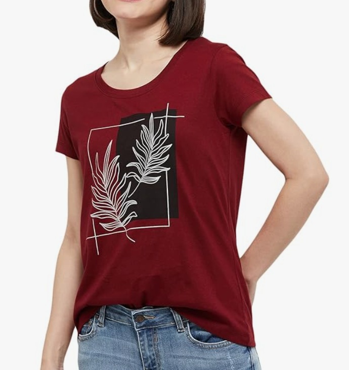 Brown designed T shirt